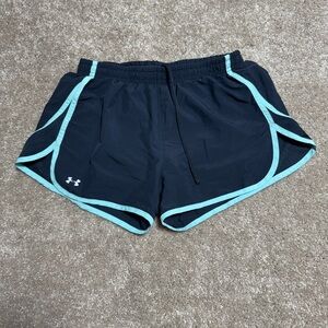 Under Armour Black Athletic Shorts with Mint Trim